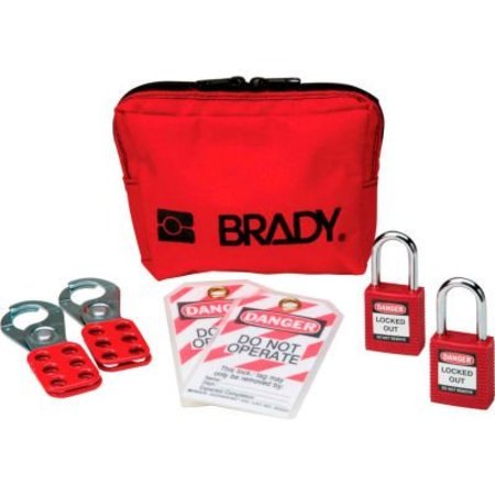 BRADY Brady® 105969 Personal Padlock Pouch Kit With Safety Padlocks Nylon, Polycarbonate, 1-1/2"W 105969